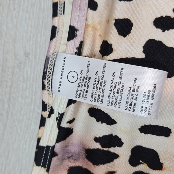 NWT Good American Women Rose Waist Cheeky Cheetah Swim Bikini Bottom sz 4/XL - Picture 3 of 10